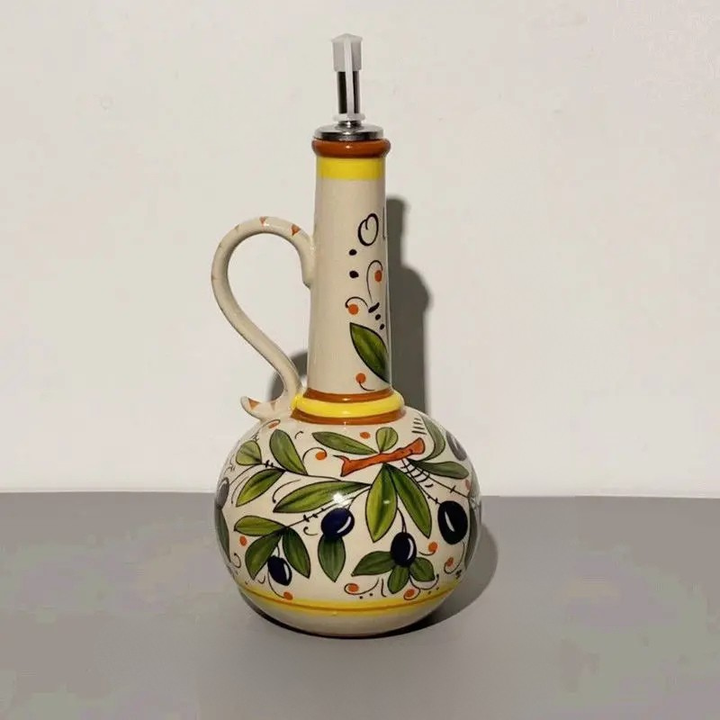 Ceramic Oil Bottle Kitchen Seasoning Dispenser with Drip-Free Spout | Stornfield