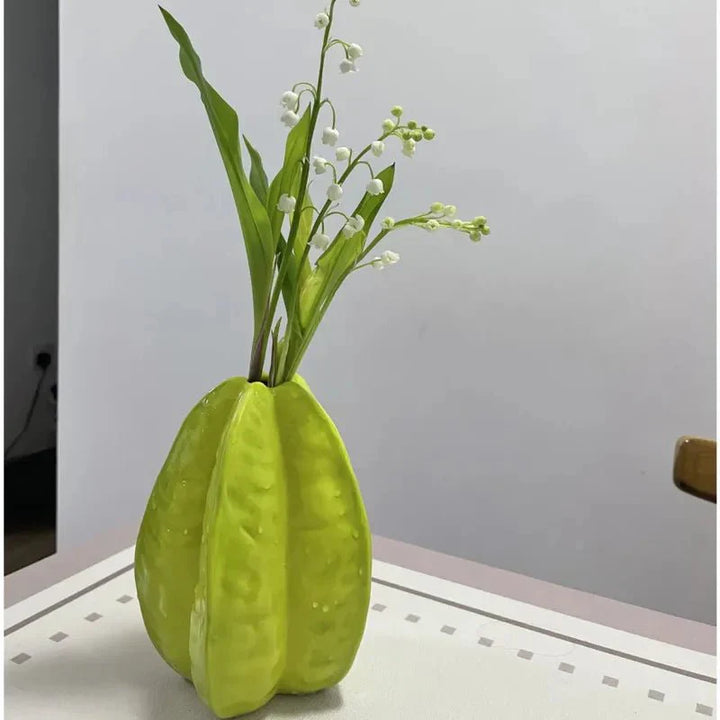 Ceramic Star Fruit Flower Vase Unique Decorative Pot | Stornfield