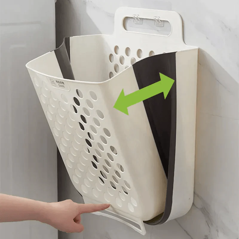 Space-saving laundry basket expandable & foldable | Stornfield