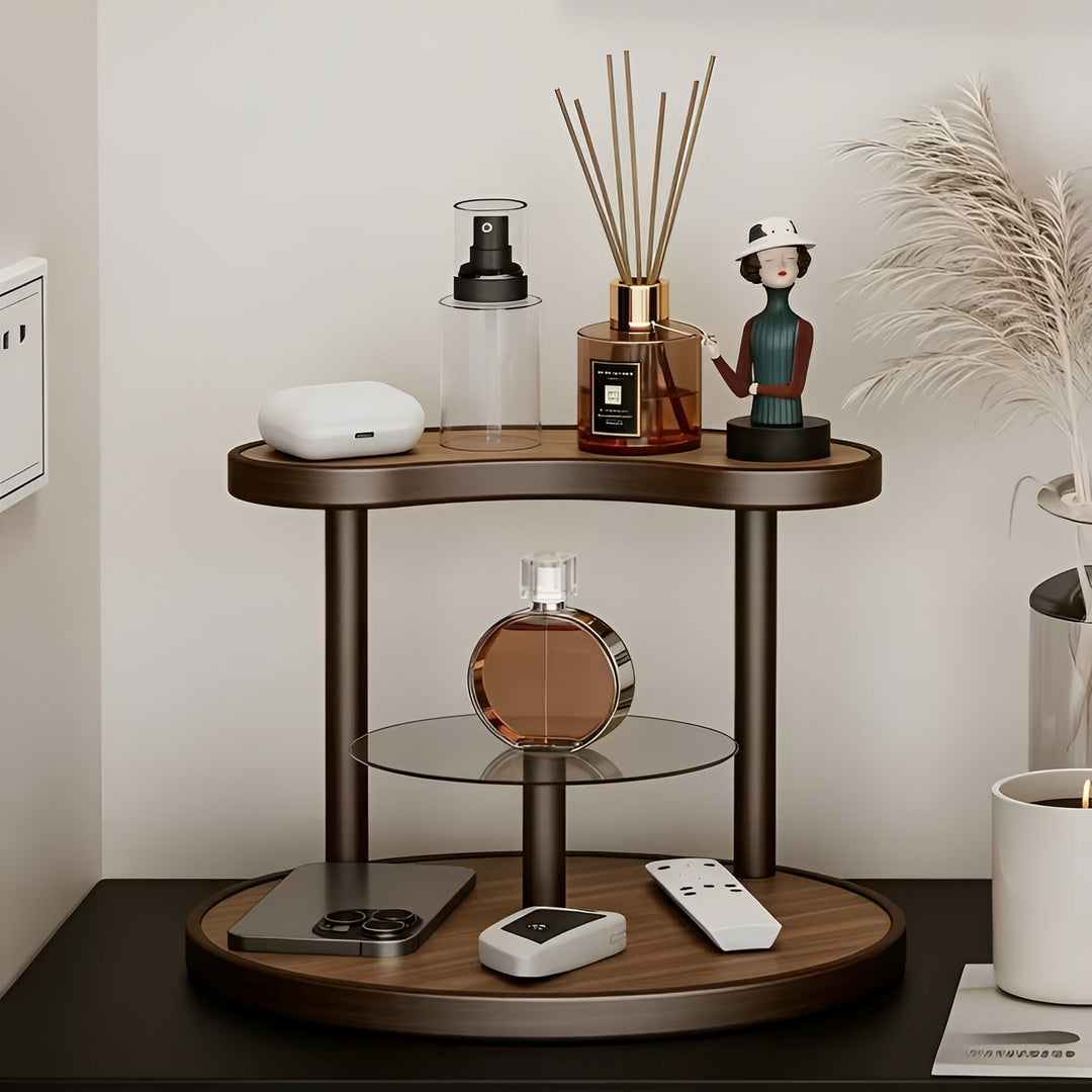 Rotating wooden makeup organizer - 3-tiered and staStornfielde | Practical storage for cosmetics | Stornfield