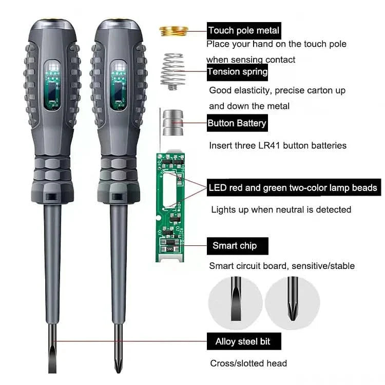 2-in-1 High Torque Strong Magnetic Screwdriver Electricity Detector Stornfield