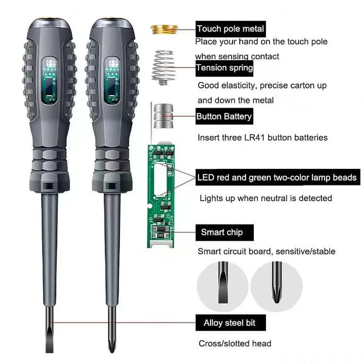 2-in-1 High Torque Strong Magnetic Screwdriver Electricity Detector Stornfield