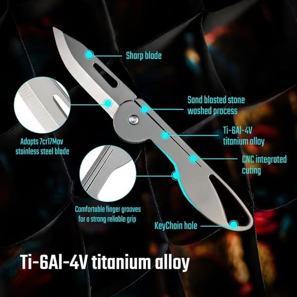 Mini Titanium Alloy Folding Pocket Knife Stornfield