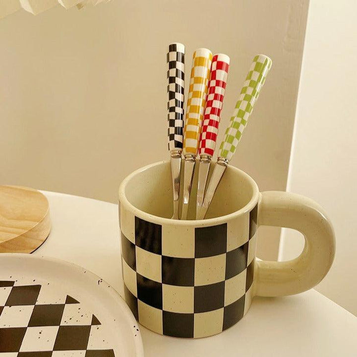 Stornfield | RetroChef – Elegant Stainless Steel Cutlery with Checkerboard Pattern