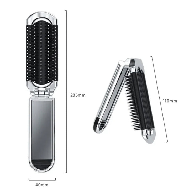 Stornfield | Flex Mirror Travel Hair Brush | Foldable & Compact | Convenient Hair Styling On the Go