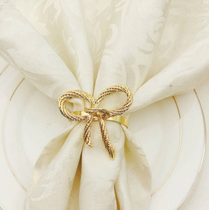 Stornfield | Set of 6 Bow-shaped Napkin Rings for Home Decor