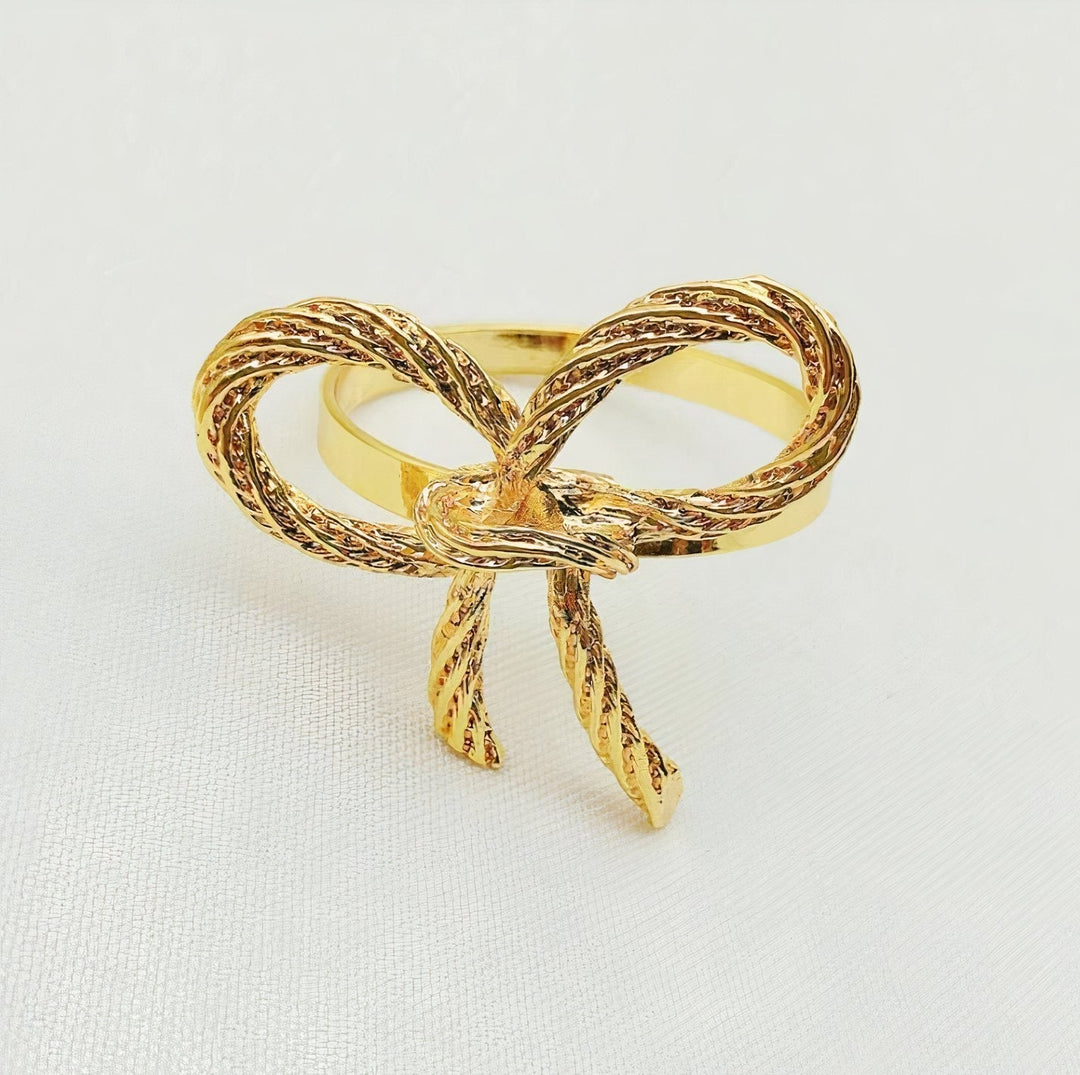 Stornfield | Set of 6 Bow-shaped Napkin Rings for Home Decor