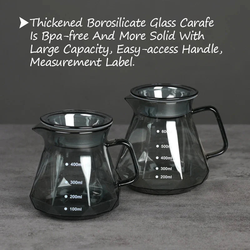 Clear Glass Range Coffee Server For Pour Over Coffee and Tea Pot | Stornfield
