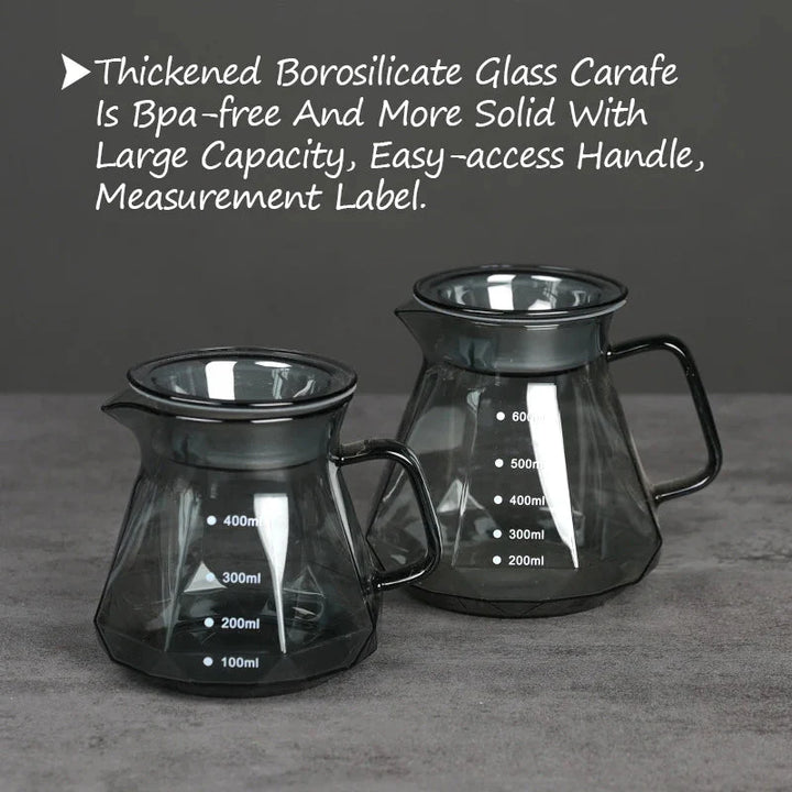 Clear Glass Range Coffee Server For Pour Over Coffee and Tea Pot | Stornfield