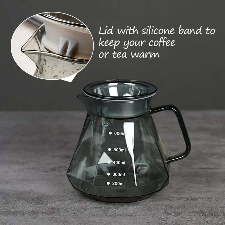 Clear Glass Range Coffee Server For Pour Over Coffee and Tea Pot | Stornfield