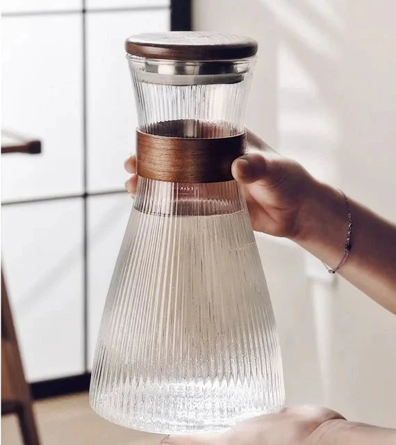 Cold Glass Water Jug Transparent Heat Resistant Water Pot With cover | Stornfield