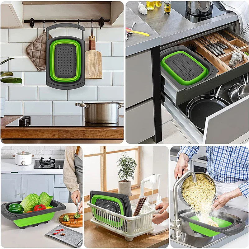 Collapsible Colander with Extendable Handles | Over-the-Sink Strainer | Stornfield