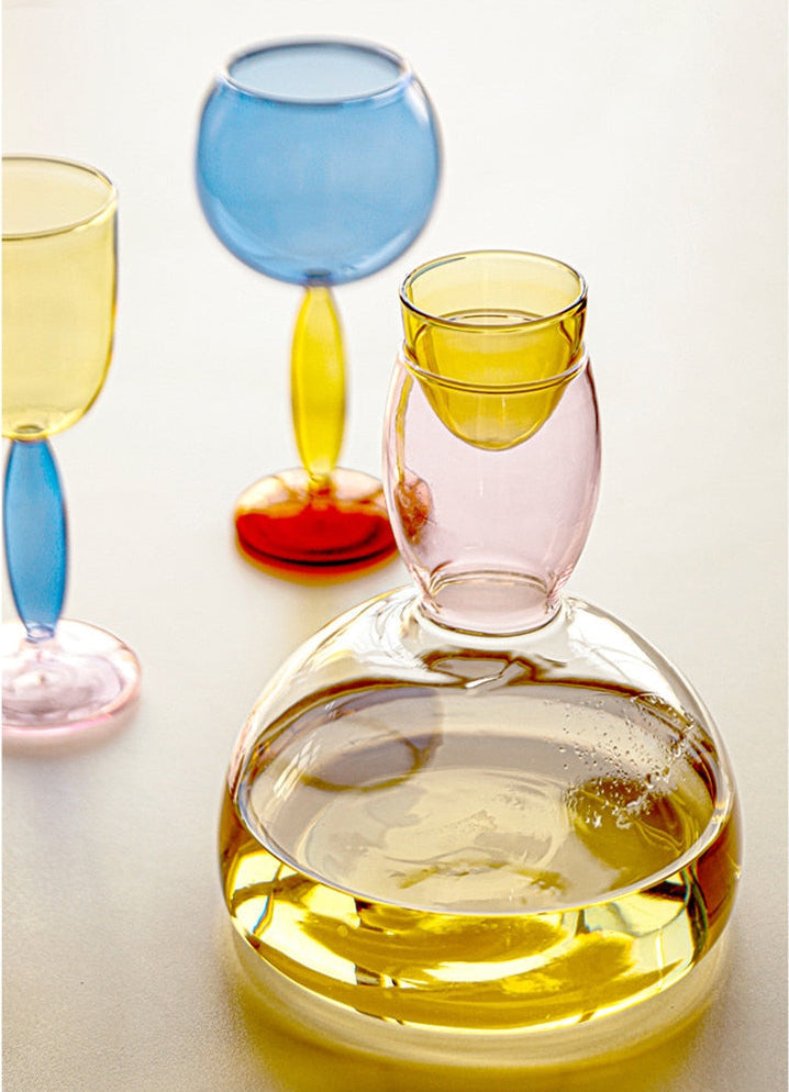 Stornfield | Colored Glass Chandelier and Carafe by Phillips