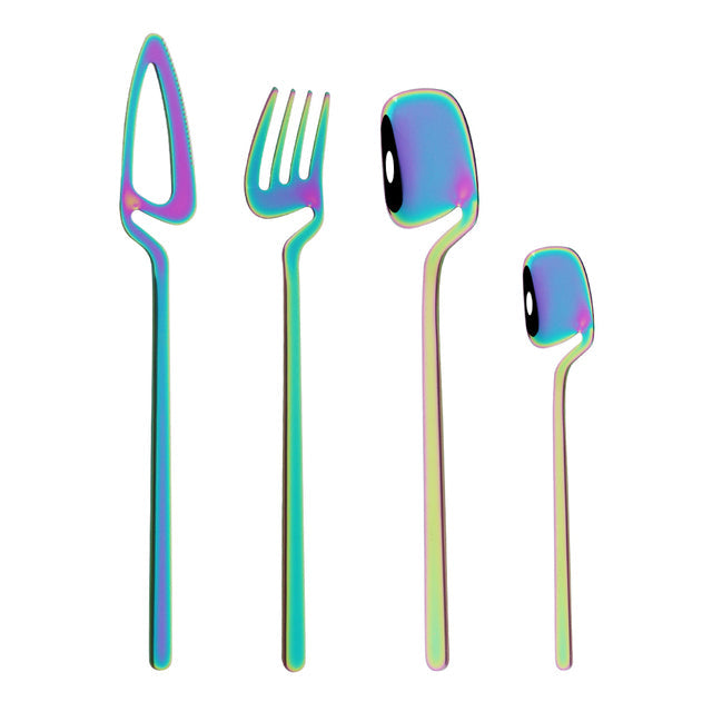 Colorful Flatware Cutlery Set Knife Fork Tea Spoon Dinner Tableware | Stornfield