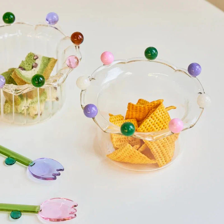Colourful Crown Shaped Dessert Bowl - Eco-Friendly Glass Design | Stornfield