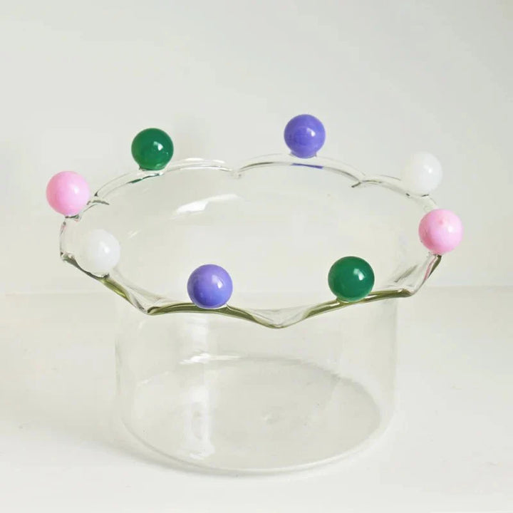 Colourful Crown Shaped Dessert Bowl - Eco-Friendly Glass Design | Stornfield