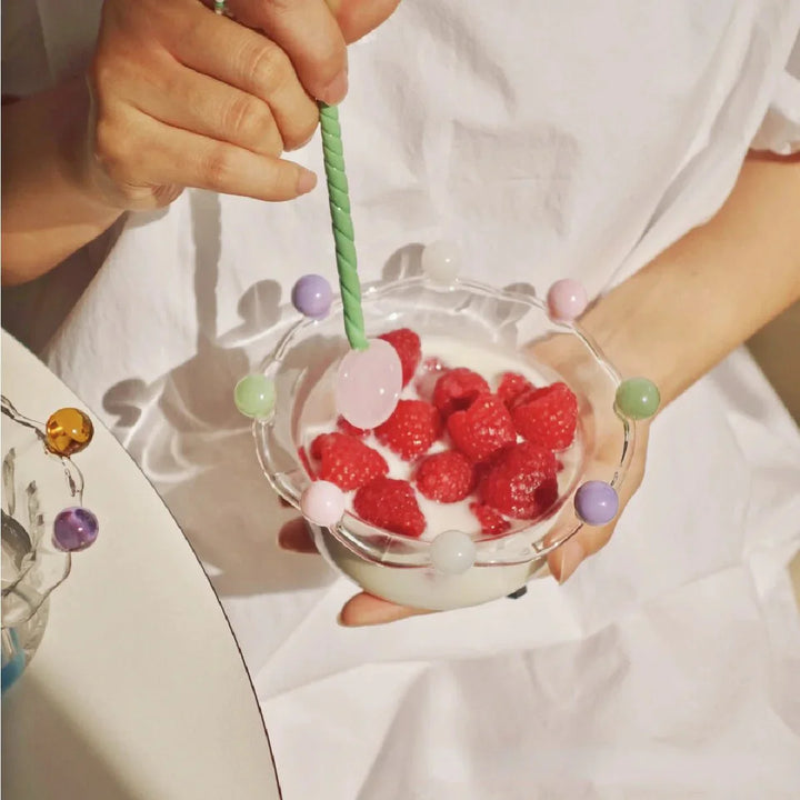 Colourful Crown Shaped Dessert Bowl - Eco-Friendly Glass Design | Stornfield