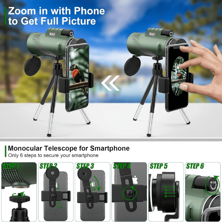 Stornfield | Compact 600x Ultra-Zoom Monocular | HD Lens, Lightweight & Perfect for Hiking, Birdwatching, and Sports Events