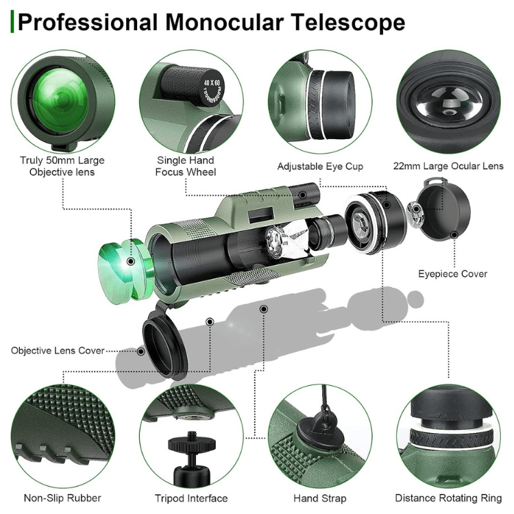 Stornfield | Compact 600x Ultra-Zoom Monocular | HD Lens, Lightweight & Perfect for Hiking, Birdwatching, and Sports Events