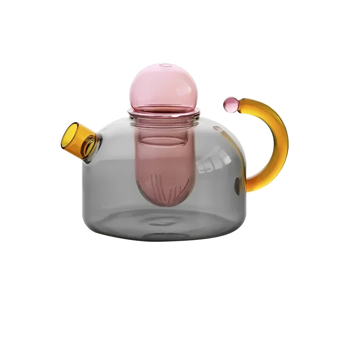 Transparent Teapot & Cups – Stylish Set in Contrasting Colors | Stornfield