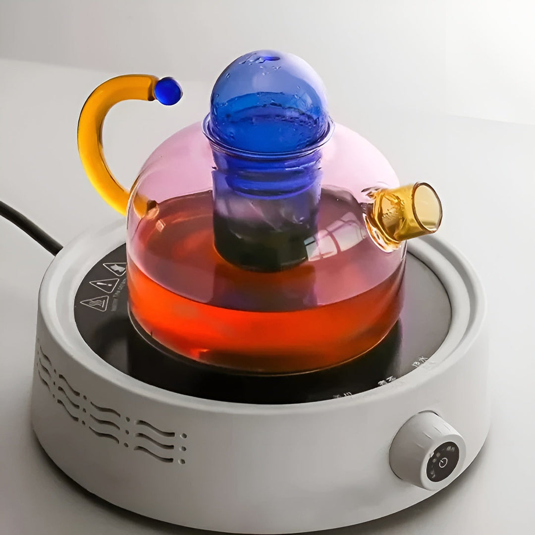 Transparent Teapot & Cups – Stylish Set in Contrasting Colors | Stornfield