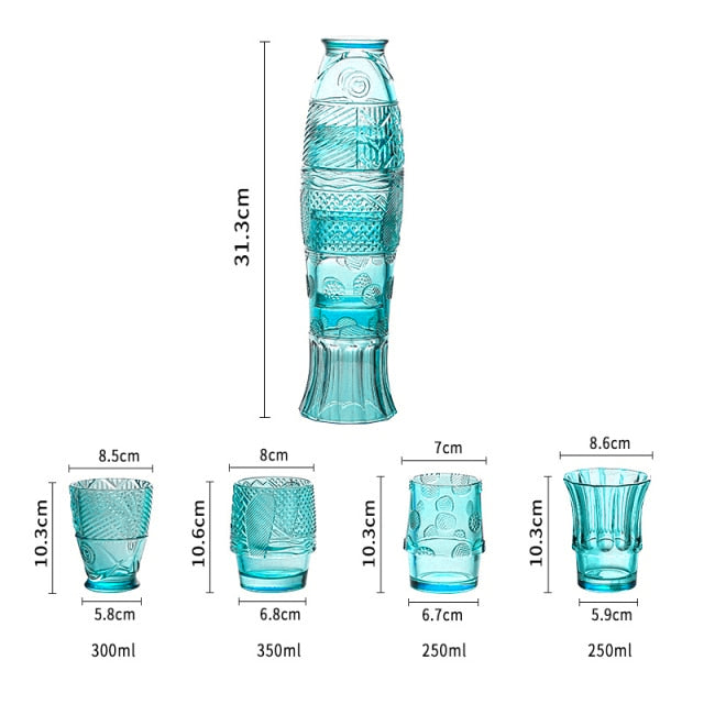 Stornfield | Ensemble de Verres en Verre Coloré en Forme de Poisson Koi - Vente
