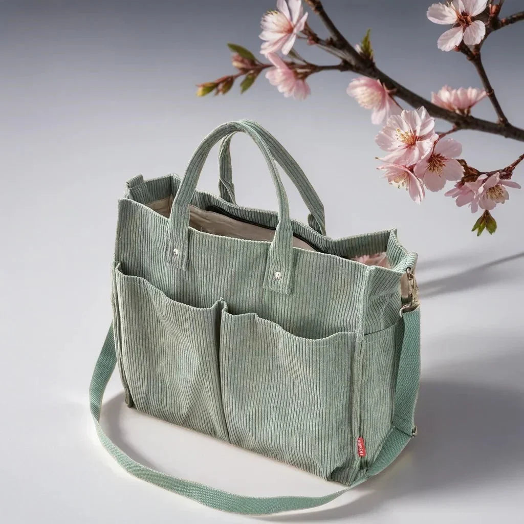 Cord Shoulder Bag Ladies Spacious and Sturdy for School and Work | Stornfield
