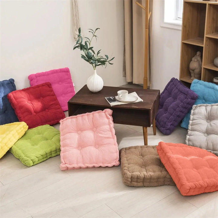 Corduroy Meditation Floor Cushion - Modern Cotton Seat 40x40cm | Stornfield