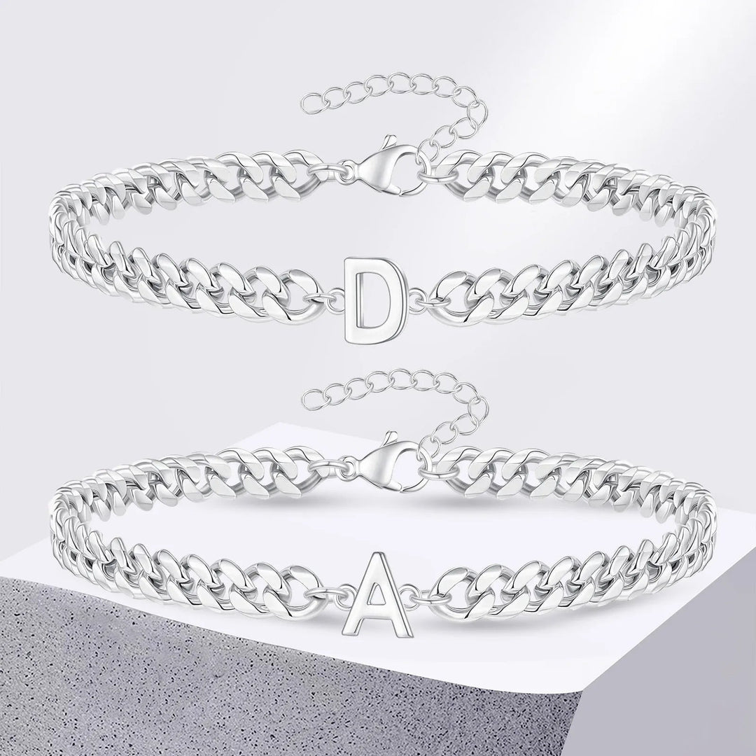 Stornfield | Couples Letter Initial Cuban Bracelet