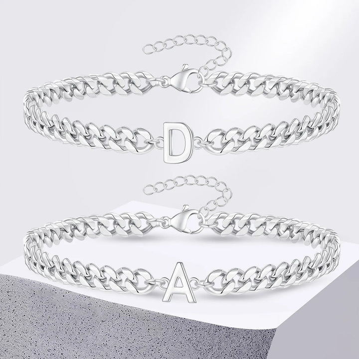 Stornfield | Couples Letter Initial Cuban Bracelet