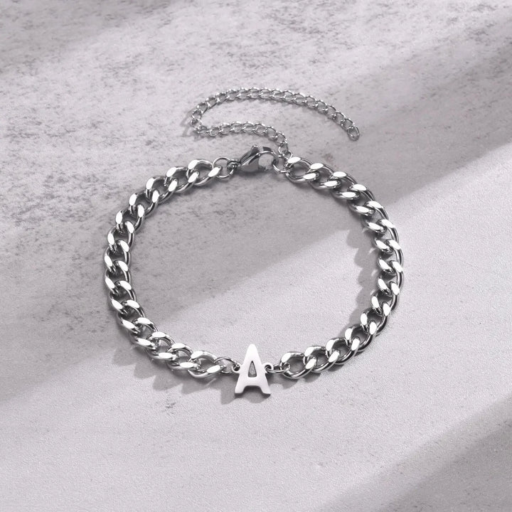 Stornfield | Couples Letter Initial Cuban Bracelet
