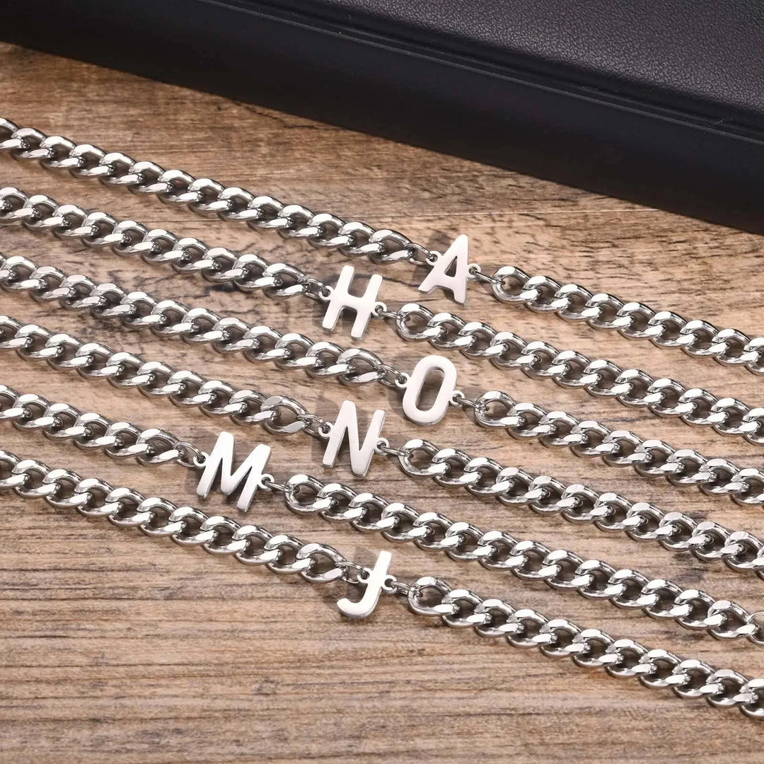 Stornfield | Couples Letter Initial Cuban Bracelet
