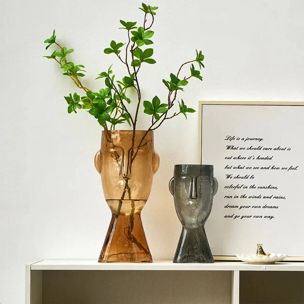 Creative Glass Head Shape Decorative Vase for Modern Decor | Stornfield