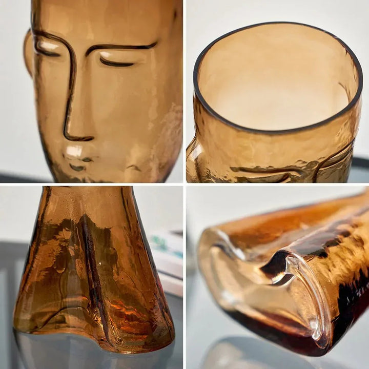 Creative Glass Head Shape Decorative Vase for Modern Decor | Stornfield
