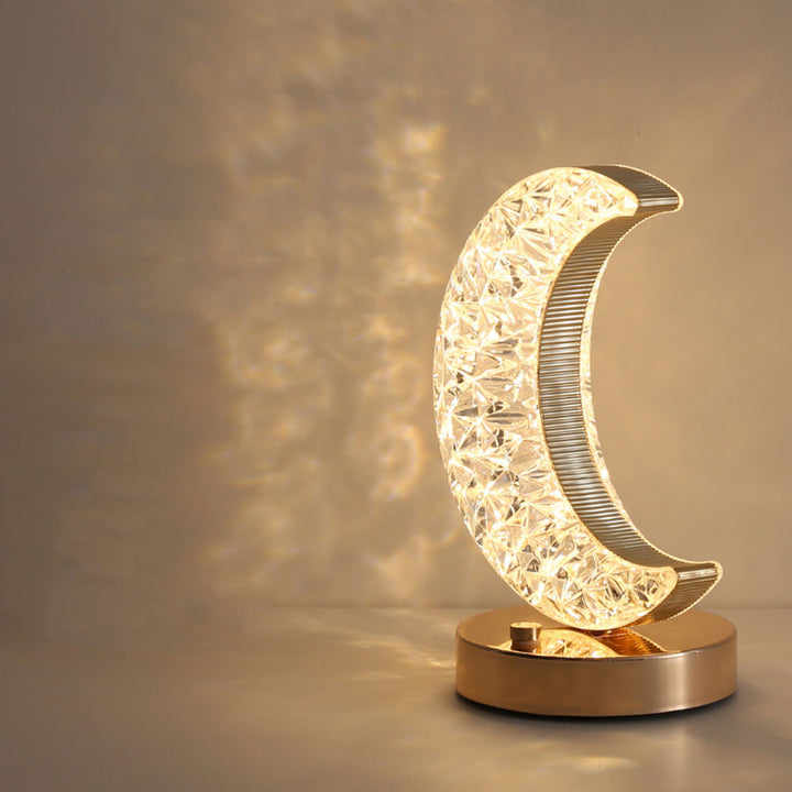 Crystal Crescent Moon Lamp with Adjustable Brightness USB | Stornfield