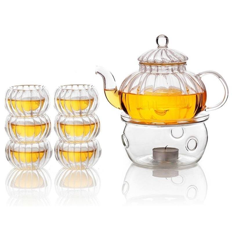 Stornfield | Ensemble de théière en verre clair cristal
