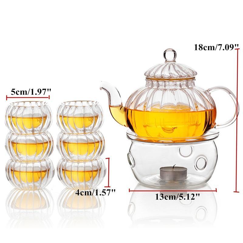 Stornfield | Ensemble de théière en verre clair cristal