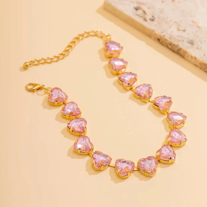 Stornfield | Crystal Heart Choker Necklace