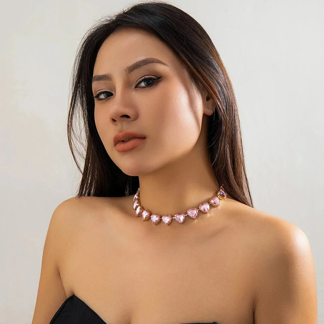 Stornfield | Crystal Heart Choker Necklace