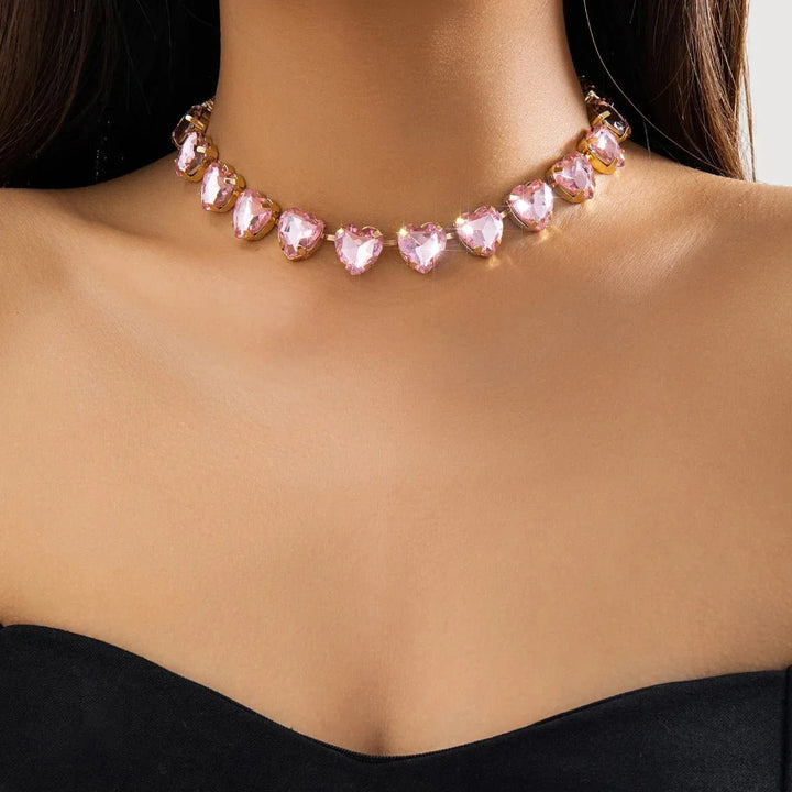 Stornfield | Crystal Heart Choker Necklace