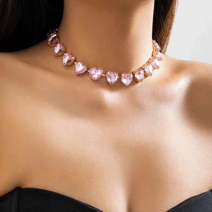 Stornfield | Crystal Heart Choker Necklace