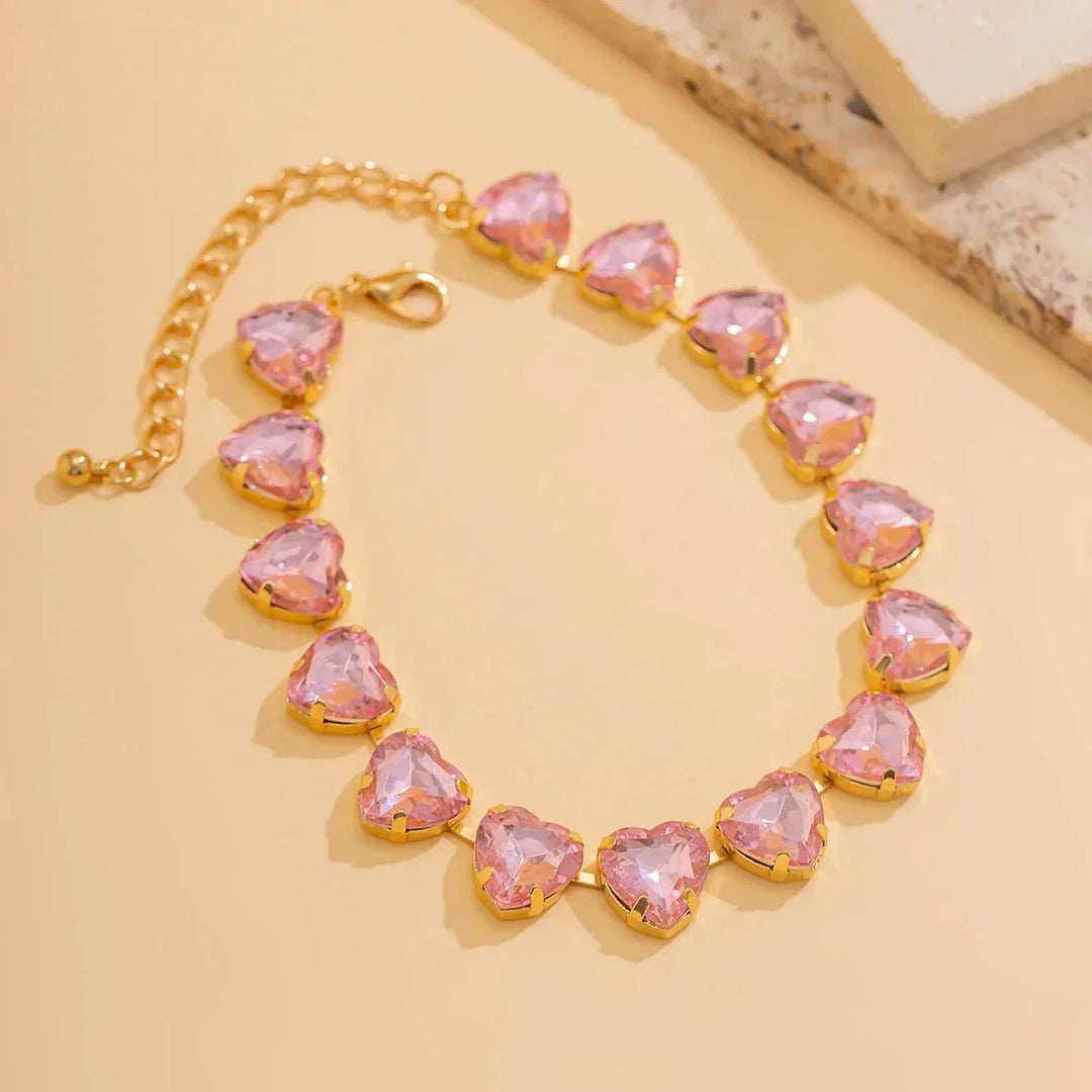 Stornfield | Crystal Heart Choker Necklace