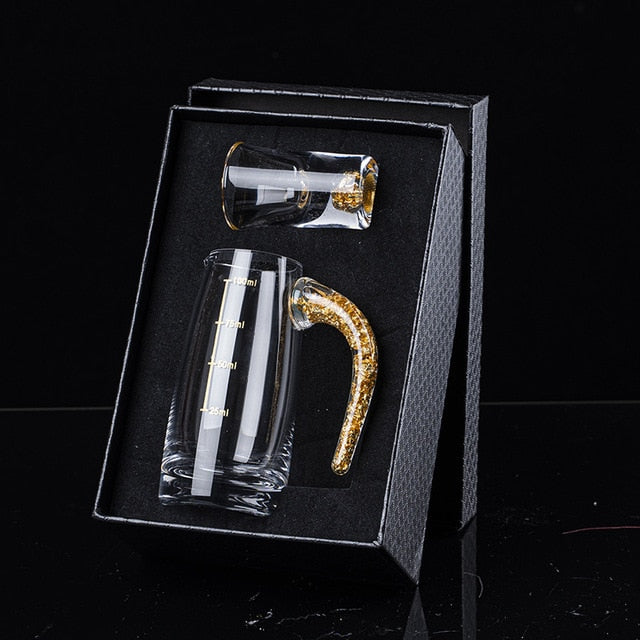 Crystal Liquor Spirits Shot Glass Box Gold Thick Bottom Wine Glasses | Stornfield
