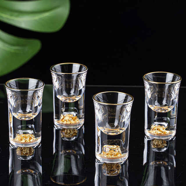 Crystal Liquor Spirits Shot Glass Box Gold Thick Bottom Wine Glasses | Stornfield