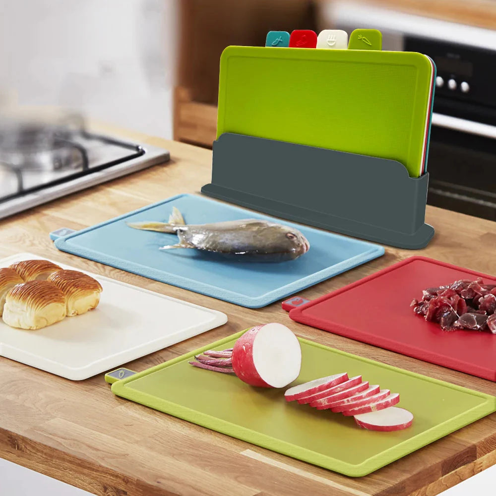 Cutting Boards with Holder 4pcs Sets Anti Bacterium Chopping Block | Stornfield
