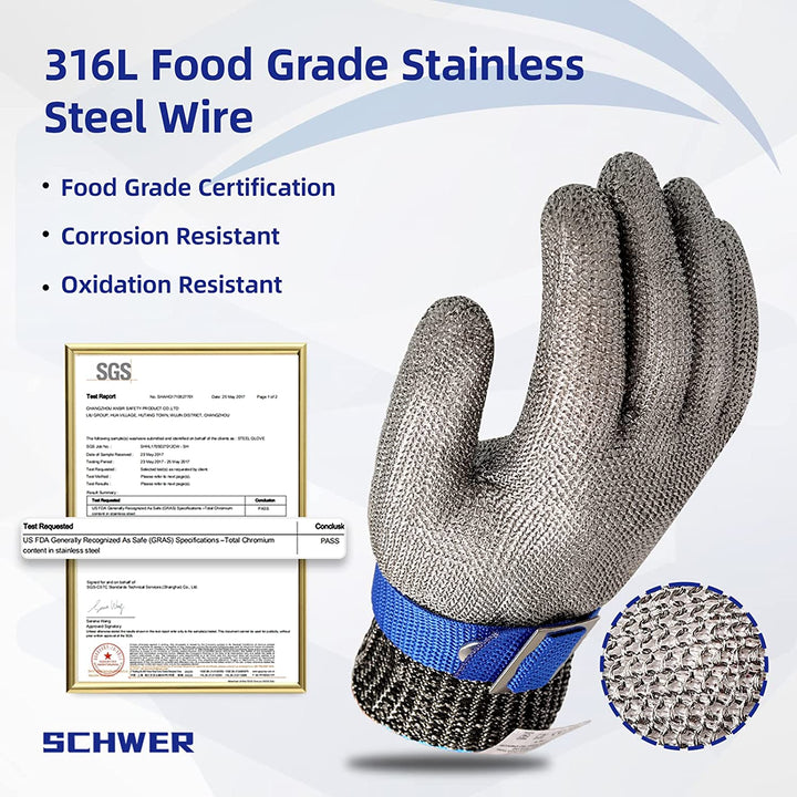 Stornfield | Food grade stainless steel mesh metal glove