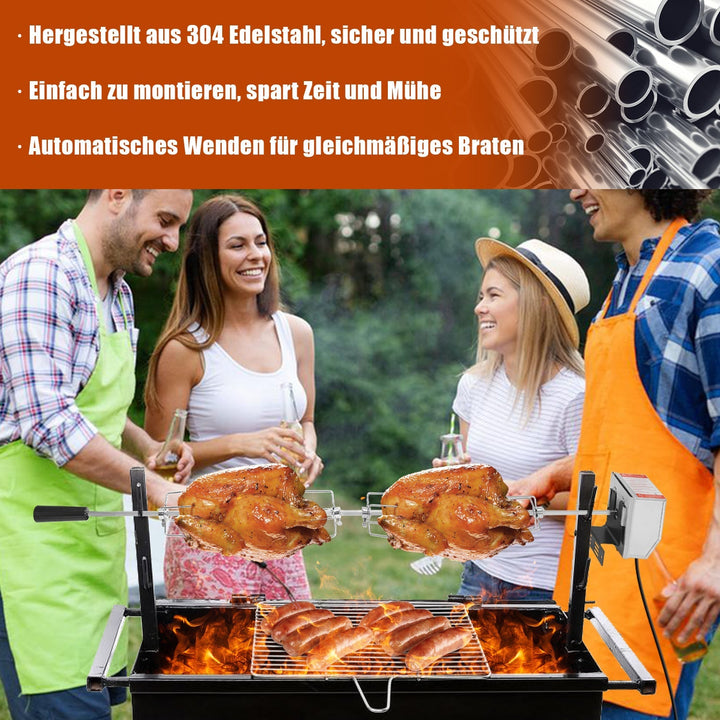 BBQ Grill Skewer Stainless Steel Motor 4x Meat Needle | Stornfield