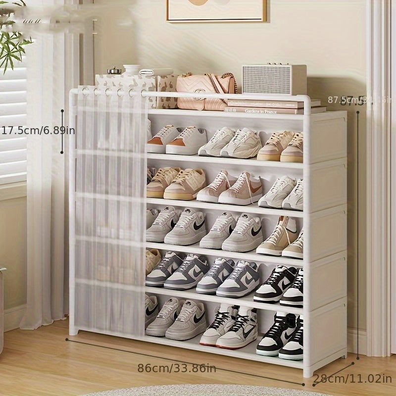 Foldable shoe rack with dust protection 4–7 levels | Stornfield