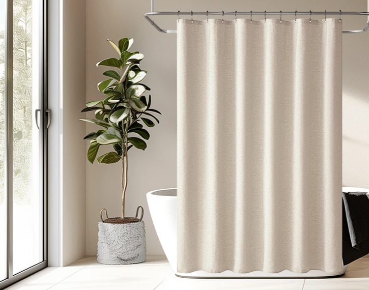 Luxurious linen shower curtain – Waterproof and thick Stornfield faux linen