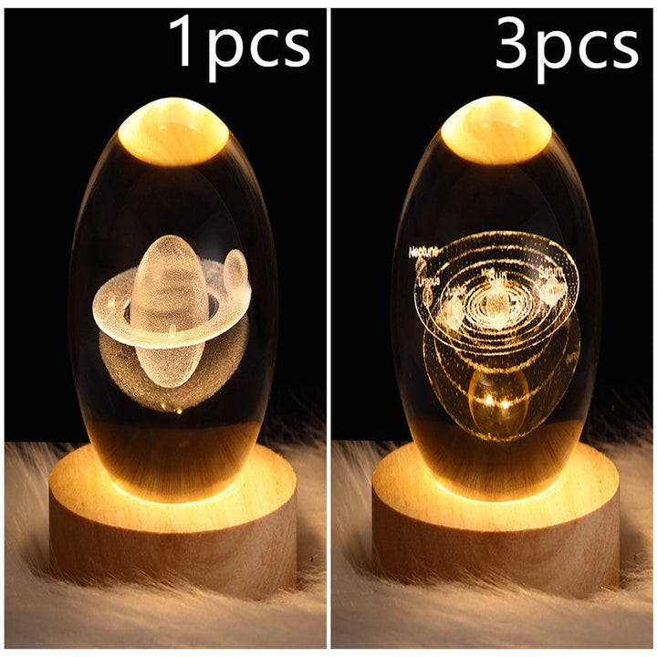 3D Galaxy Crystal Ball LED Night Light | Stornfield